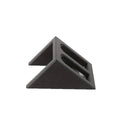 Black plastic pistol stand with punk-style design for displaying model firearms