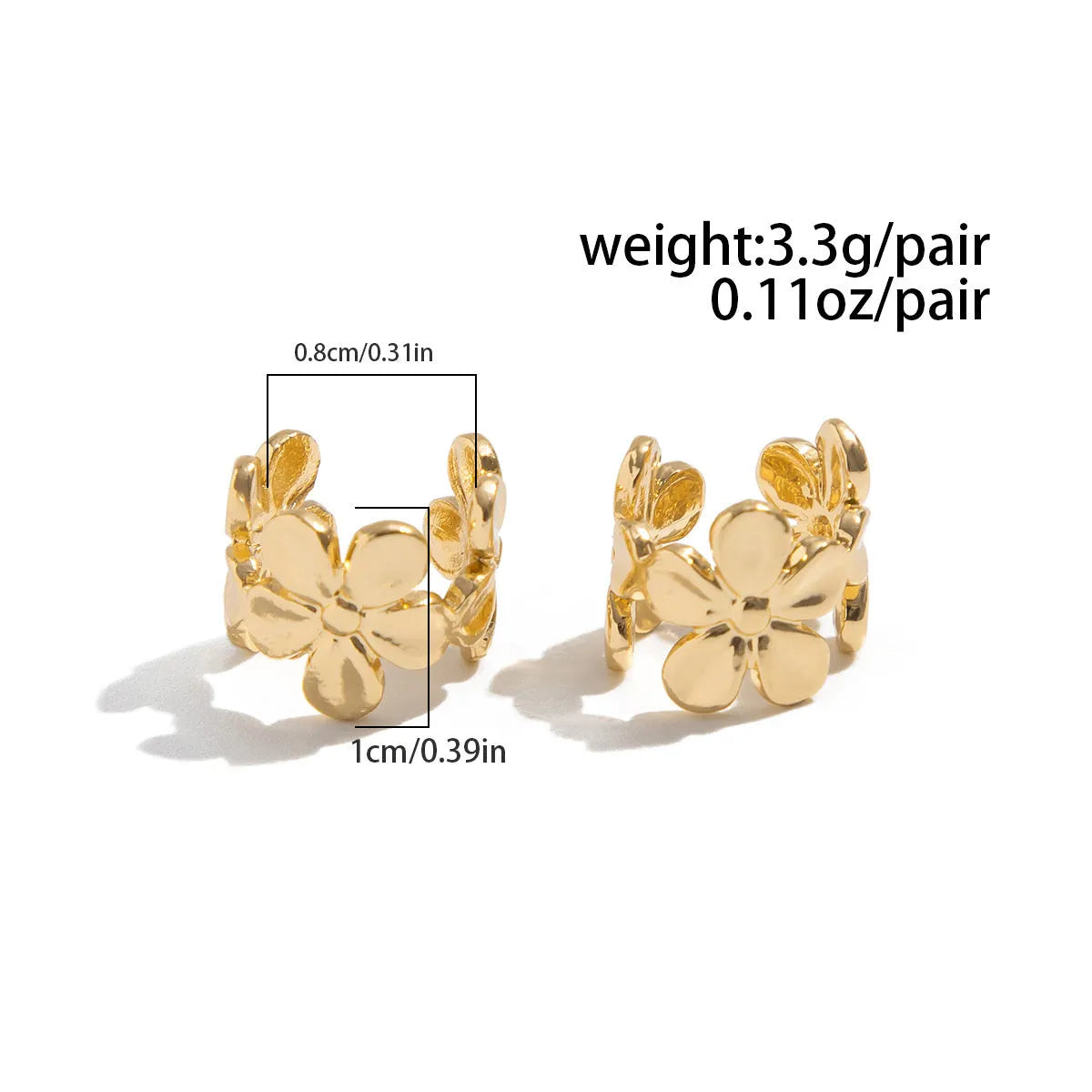 Women's beach vacation earrings with starfish scallop design in electroplated 02 gold colour