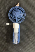 USB rechargeable plastic nozzle personal fan in apricot, blue, green, orange, or pink colour, showing compact size.