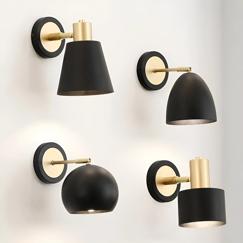 Nordic style iron wall lamp with adjustable tricolour lighting in four design variations