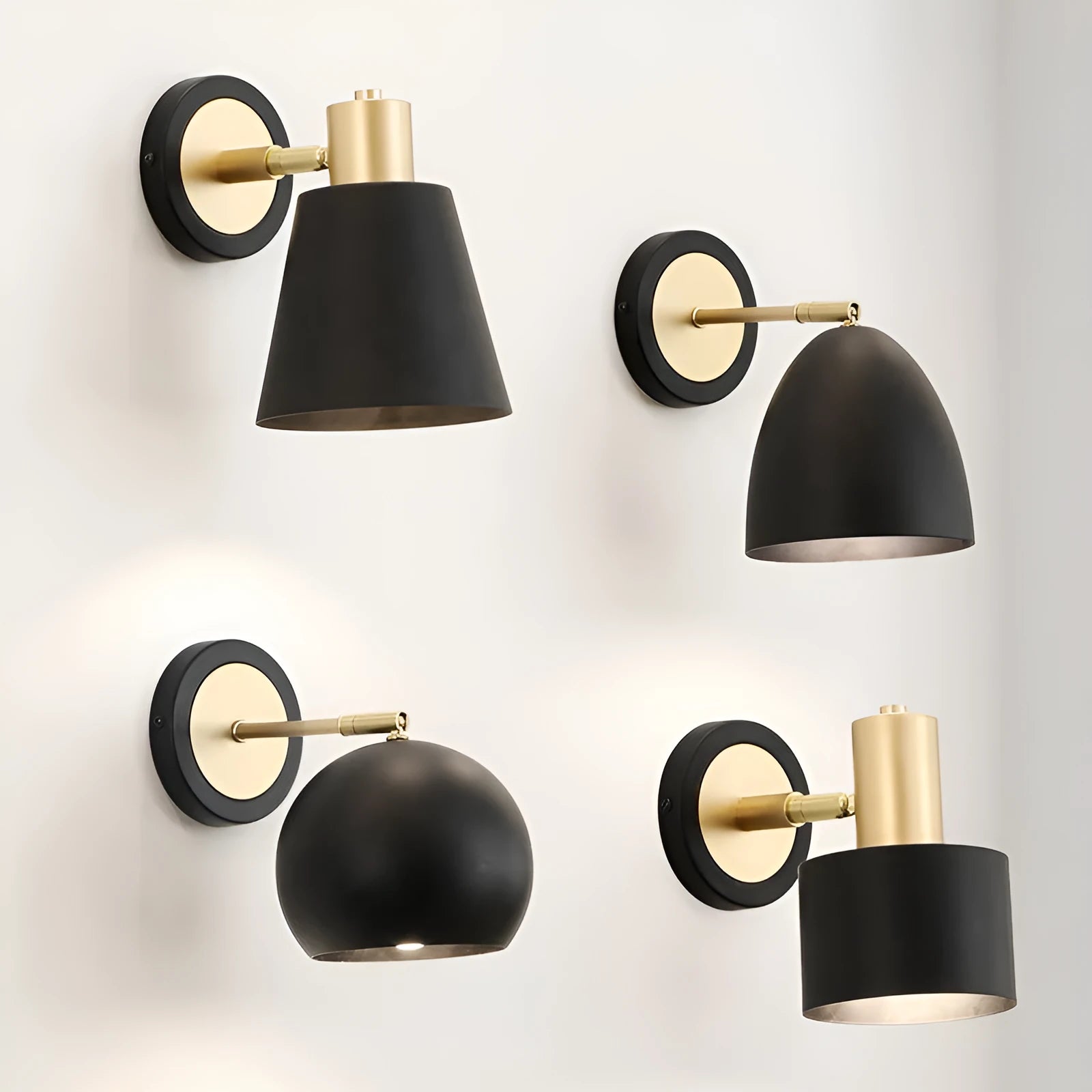 Nordic style iron wall lamp with adjustable tricolour lighting in four design variations