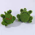 Handmade woven frog car pendant in plush material with four colour options