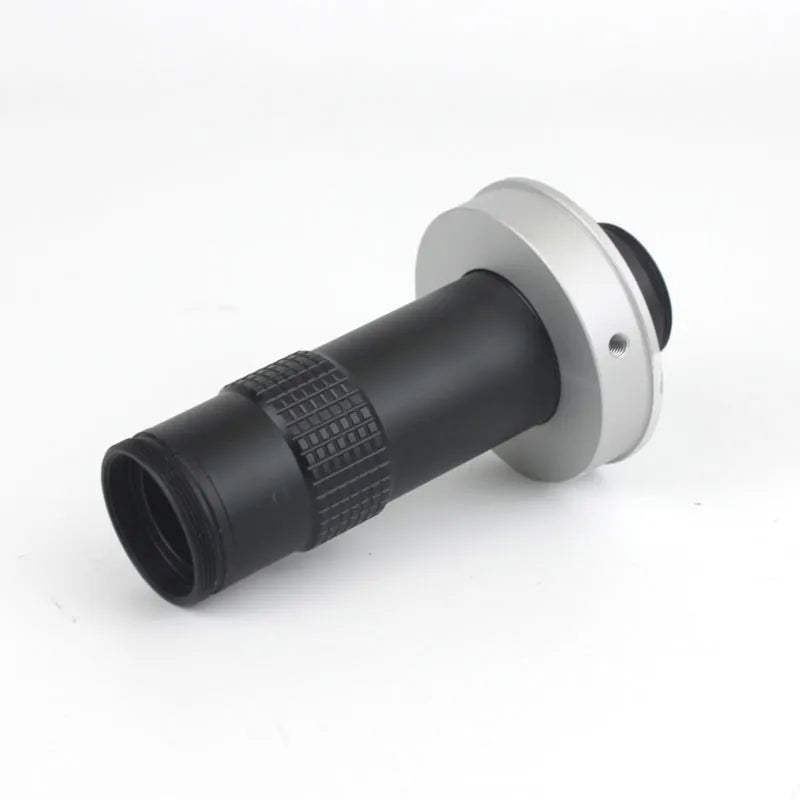 Black industrial inspection camera monocular lens with adjustable 0.1-1.3x magnification