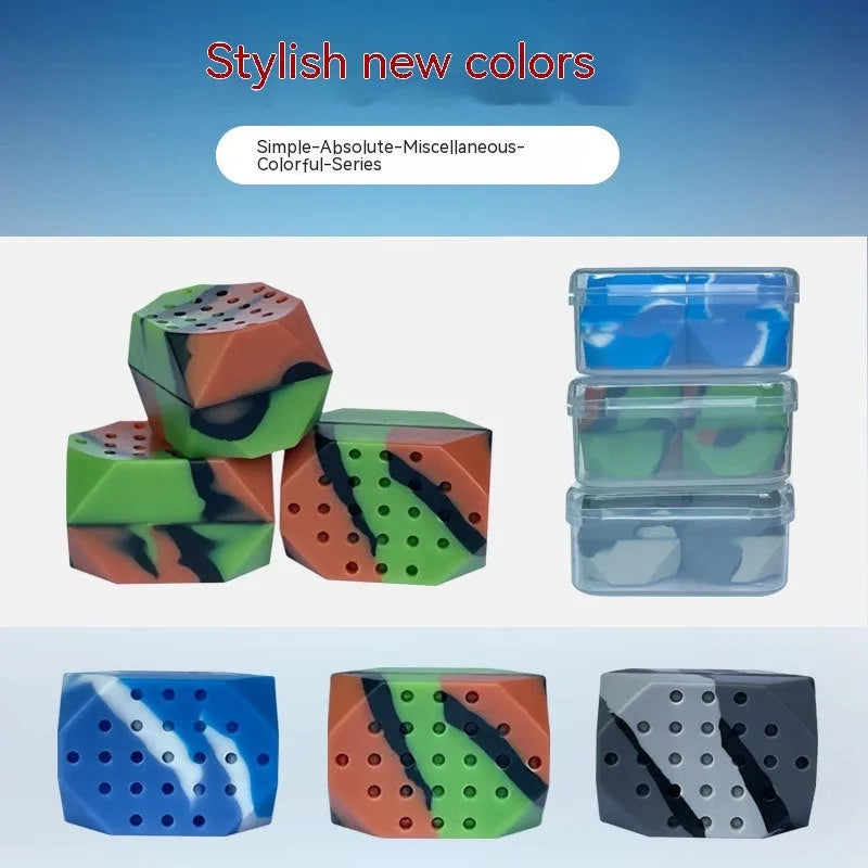 Two camouflage silicone facial exercise balls in transparent packaging for jaw muscle training