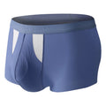 Men's ice silk underwear shorts in a double-layer hole design, shown in a multi-colour option.