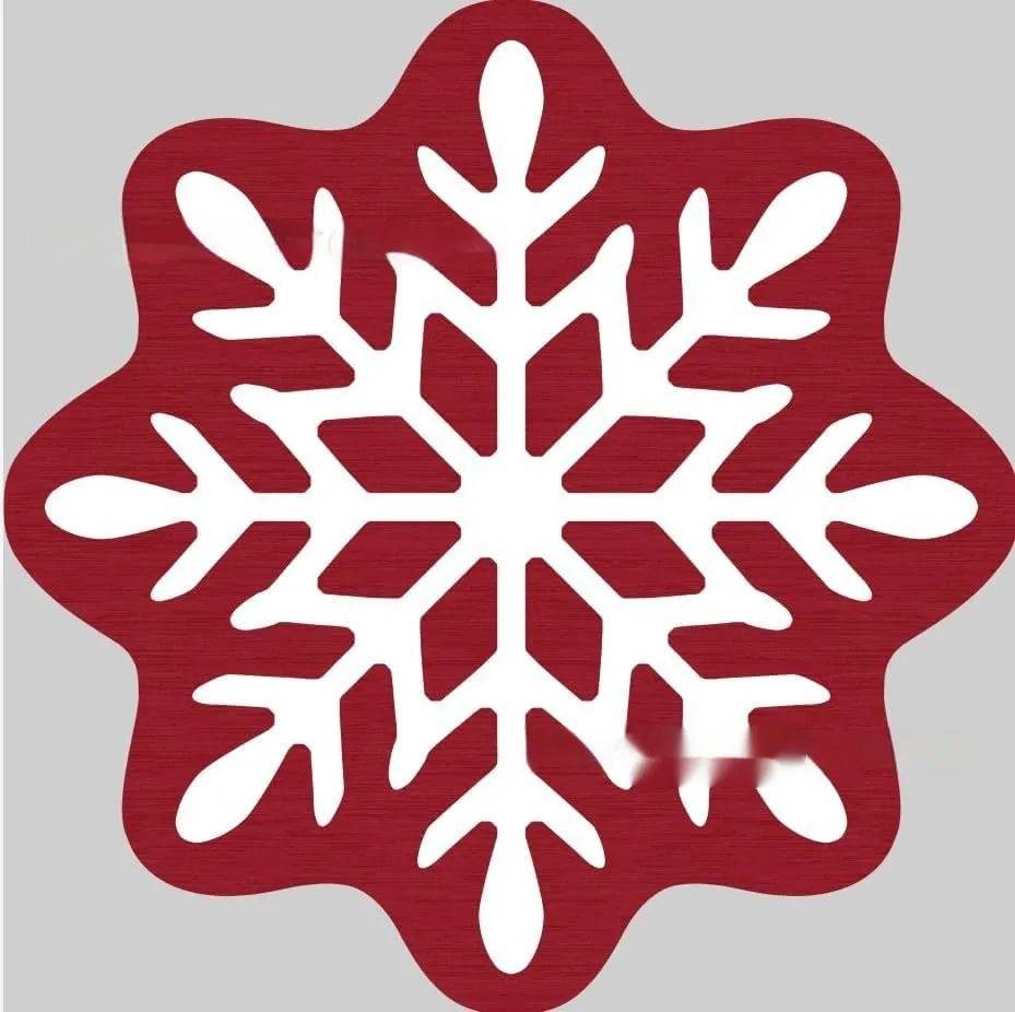 Round Christmas-themed carpet pad with printed design on a soft polyester fibre base.