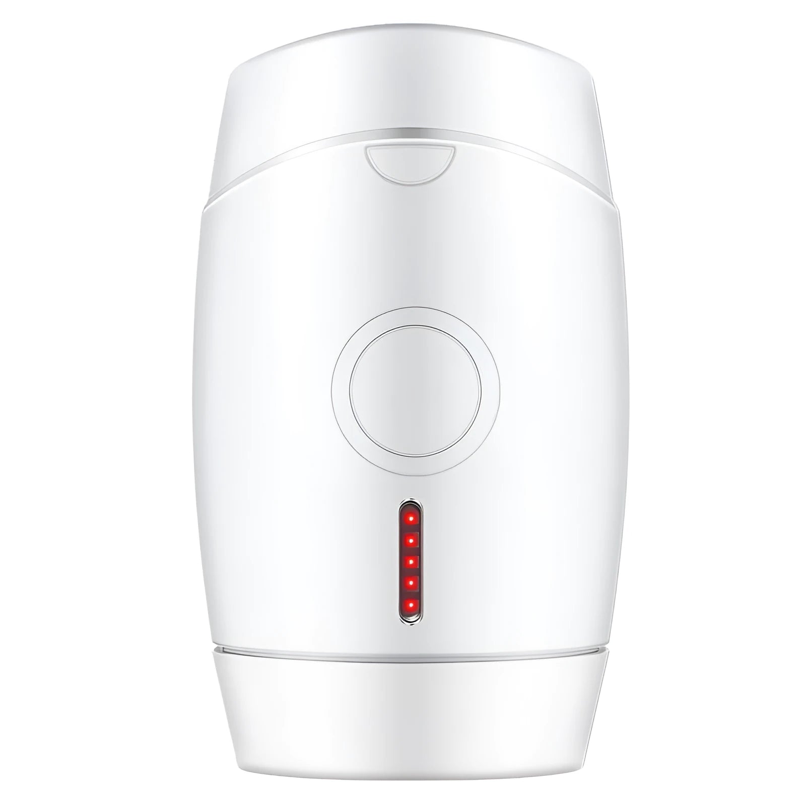 White home laser hair removal instrument with display screen and adapter plugs for UK, EU, US, and AU sockets.