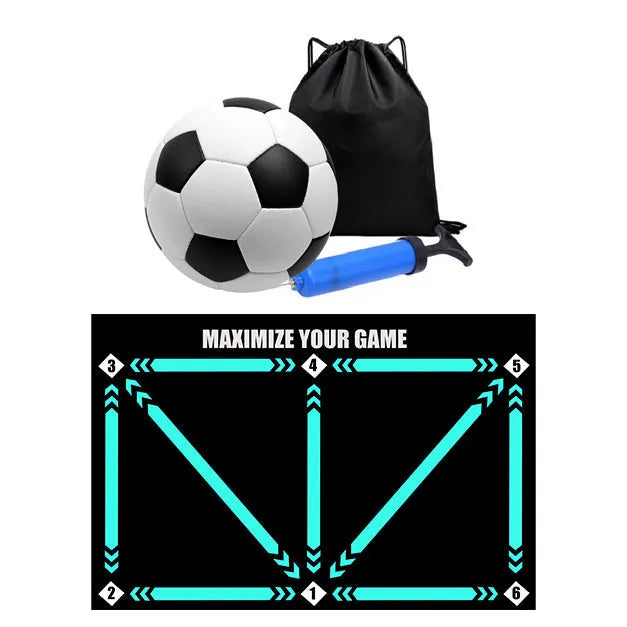 Cushion coloured rubber football training mat for indoor skill development