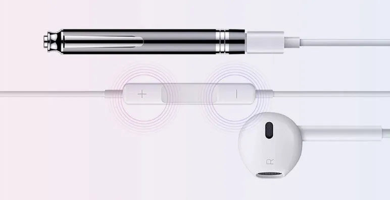 Black pen-style USB recorder MP3 player showing 120mm length and 12mm diameter with USB connector