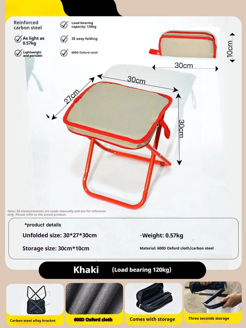 Lightweight foldable outdoor camp chair stool in a choice of six colours.