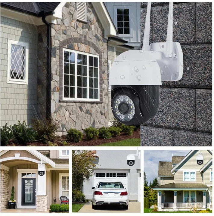 White dome network camera with 3.6mm lens, ABS housing, 1080p resolution, for indoor and outdoor surveillance