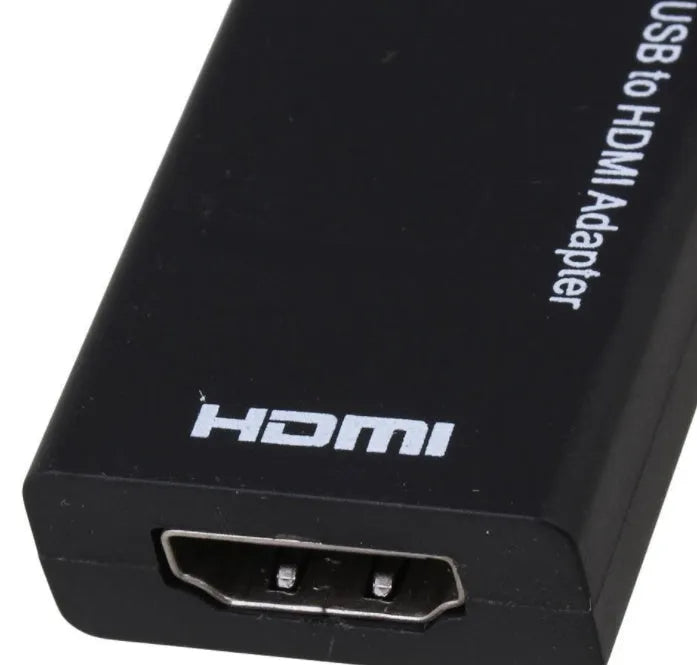 Black DisplayPort micro USB to HDMI adapter with a 12cm connecting cable.