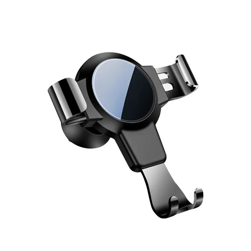 Black S4 gravity mirror ABS car air vent mobile phone holder for 4-6.4 inch devices.