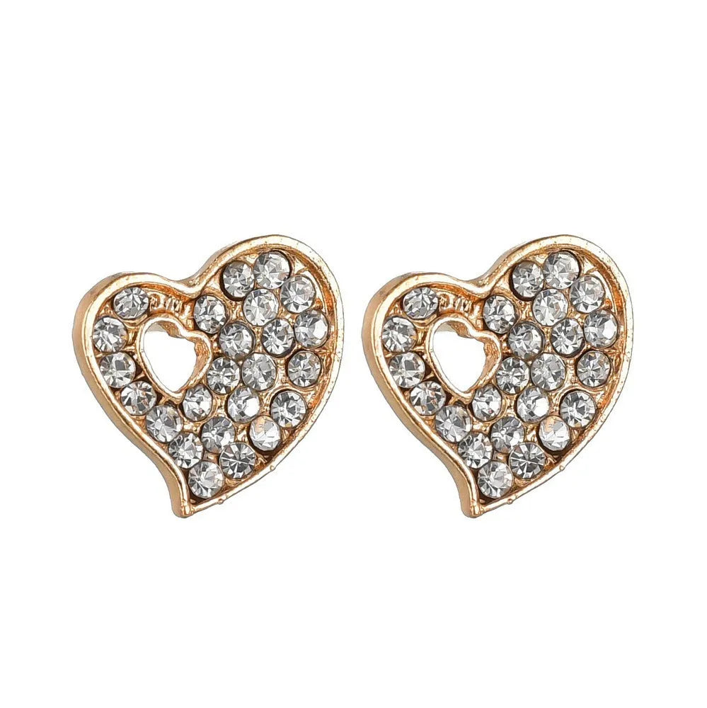 Gold-coloured women's jewellery set with earrings, item decoration and hand decoration featuring love patterns