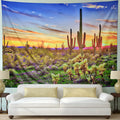 Blue printed polyester tapestry wall hanging shown in 150x230cm size for dorm room or bedroom decor