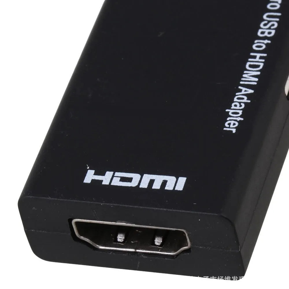 Black HD to HDMI cable adapter showing handset connector and HDMI plug