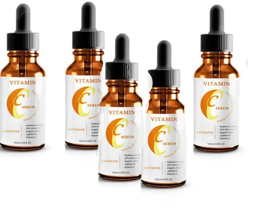 10ml bottle of Vitamin C and Hyaluronic Acid facial serum for brightening and anti-aging