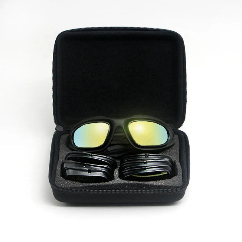 Tactical polarised cycling sunglasses with full rim PC frame for outdoor sports