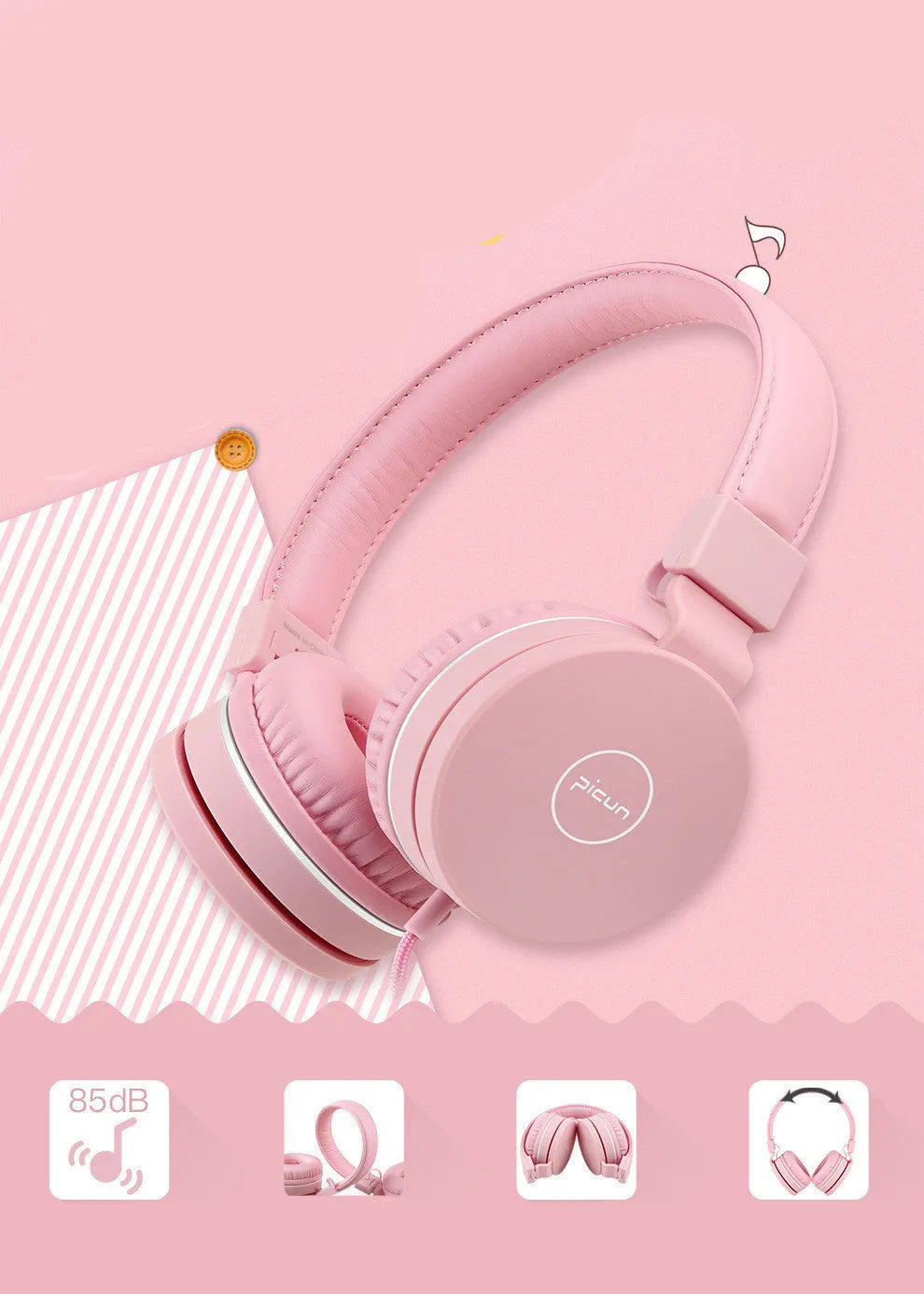 C30 wired computer headset with microphone in mint green colour, showing 3.5mm plug and protein ear cushions.