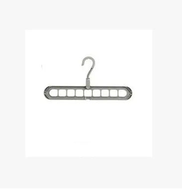 Plastic clothes hanger with storage hook and rotating handle in available colours