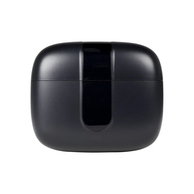 Jerry X08 black wireless in-ear headphones with digital display charging case.
