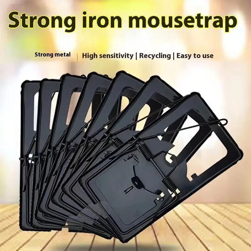 Automatic reusable mouse cage trap for indoor use, shown in small, medium, and large size options.