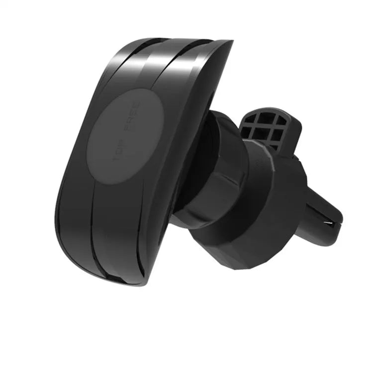 Glory black car phone holder mounted to car air vent with mobile device securely attached