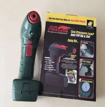 Portable car electric tyre pump with motor and air pump components