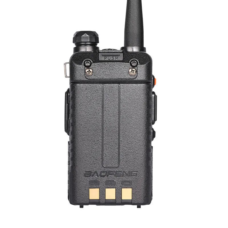 VHF UHF two-way radio walkie talkie with LCD display and compact handheld design