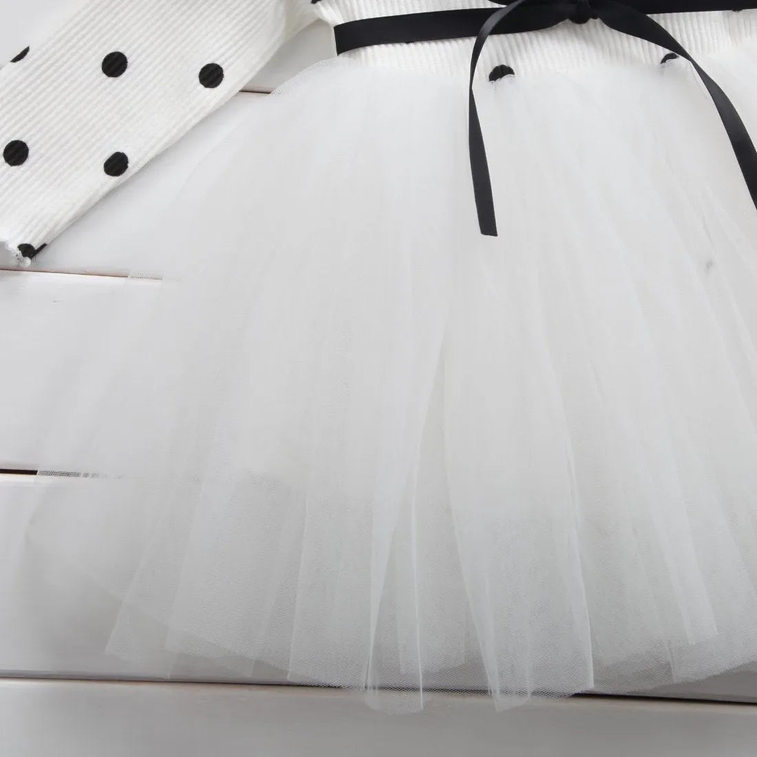 Girls' long sleeve lace tutu party dress in black, pink, or white for birthdays and christenings