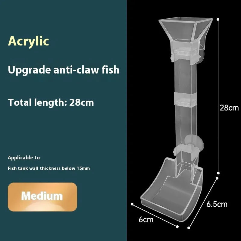 Plastic aquarium feeding tube set with anti-picking fish design, available in 17cm, 28cm and 38cm lengths
