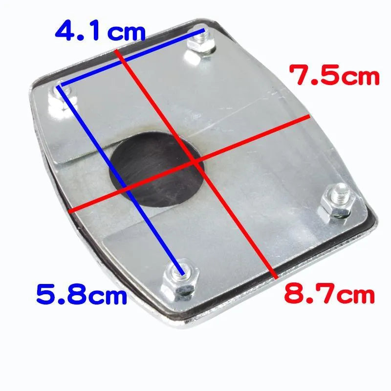 Metal motorcycle brake pedal skid plate with square foot pedal and small brake plate