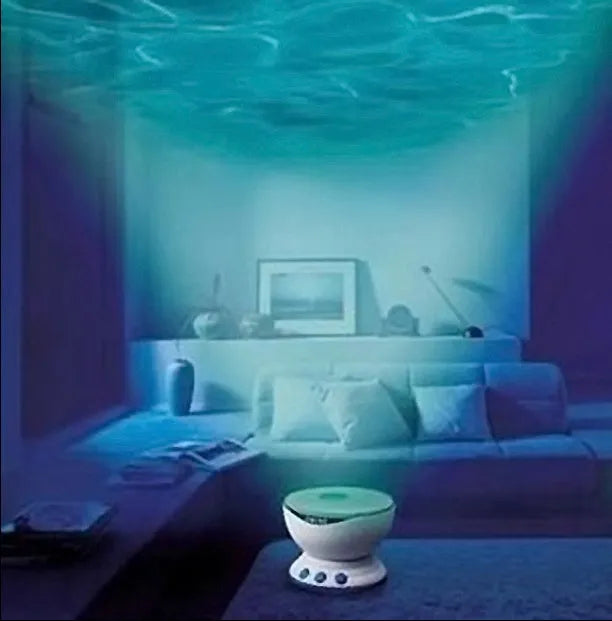 Blue LED ocean lamp projection lamp with DLP correction displaying 2D vertical effect for children