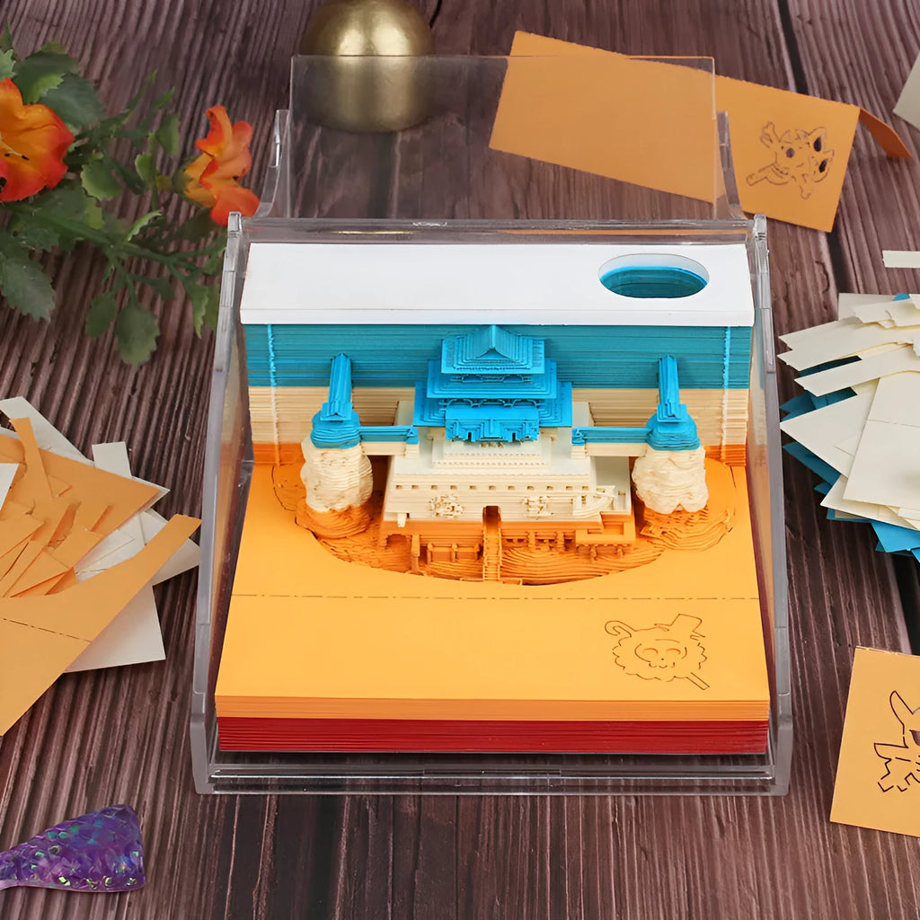 One Piece architectural hand tear sticky notes in Gold, Green, Purple colours 80x45mm