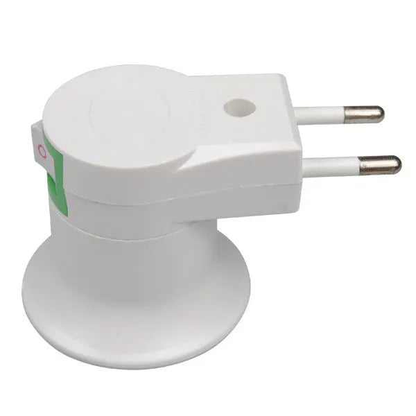 White E27 wall plug-in lamp holder adapter with switch for AU EU US sockets