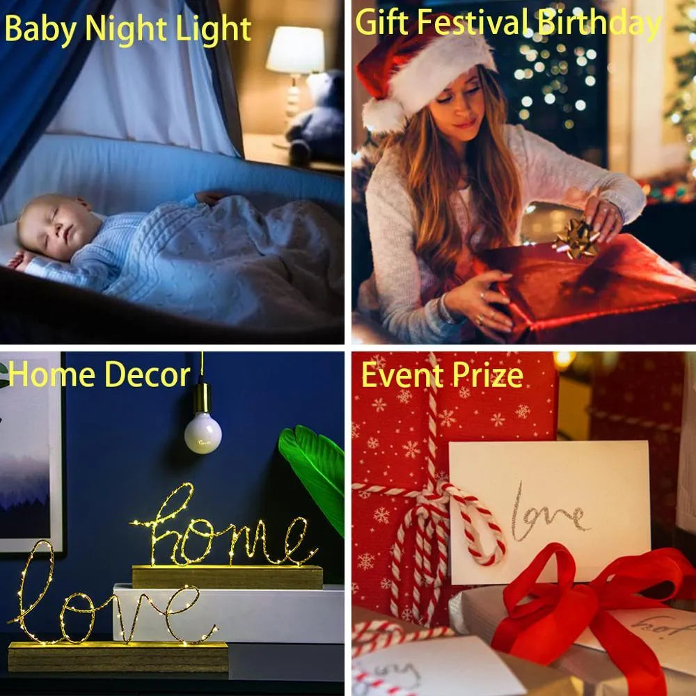 European style acrylic 3D night light with LED and colourful black base