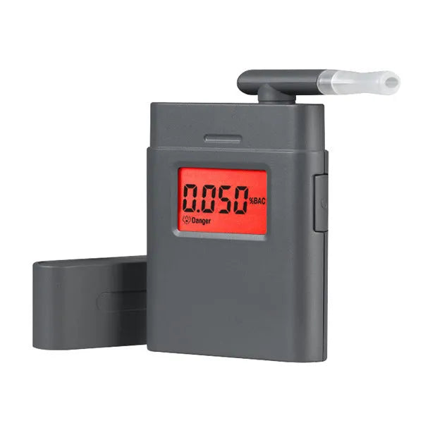 Black AT-838 handheld professional alcohol breathalyser detector for workplace testing.