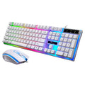 G21 wired keyboard and mouse set in black or white with suspended lighting and 1000dpi optical mouse.