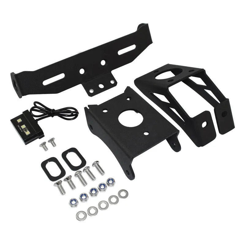 Black aluminium rear licence plate bracket for a Honda motorcycle.