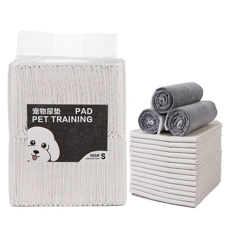 Pack of deodorant pet urinal pads for dogs and cats showing different sizes and models.