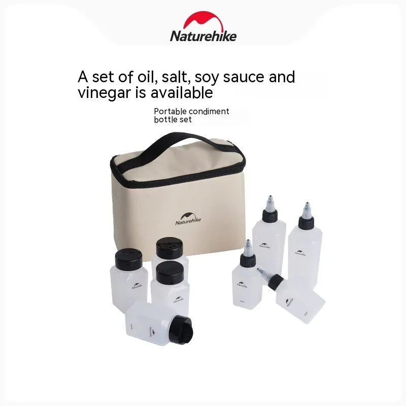 Naturehike portable six-piece plastic seasoning bottle set for outdoor cooking