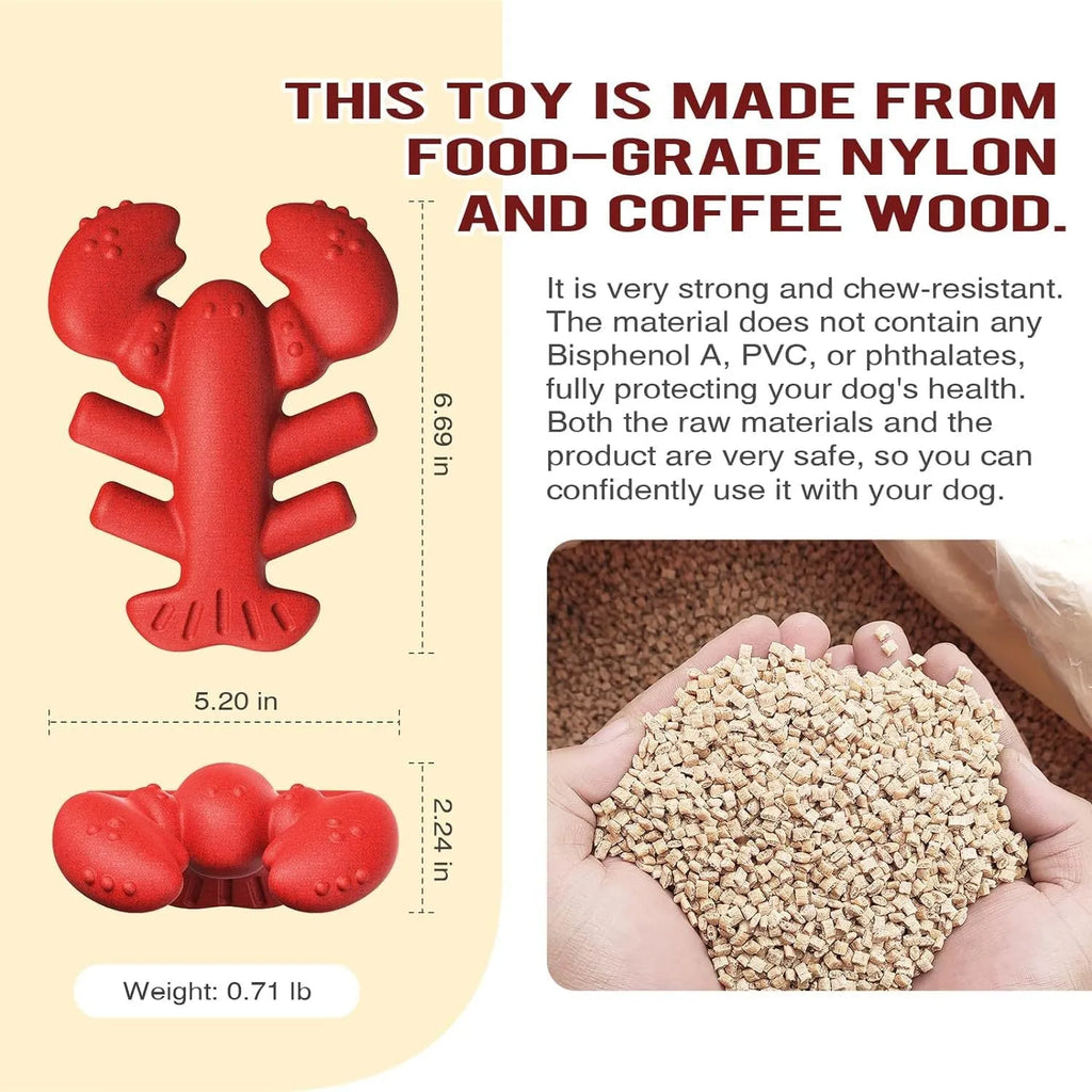 Red hard material dog chew toy for aggressive chewers measuring 170mm long