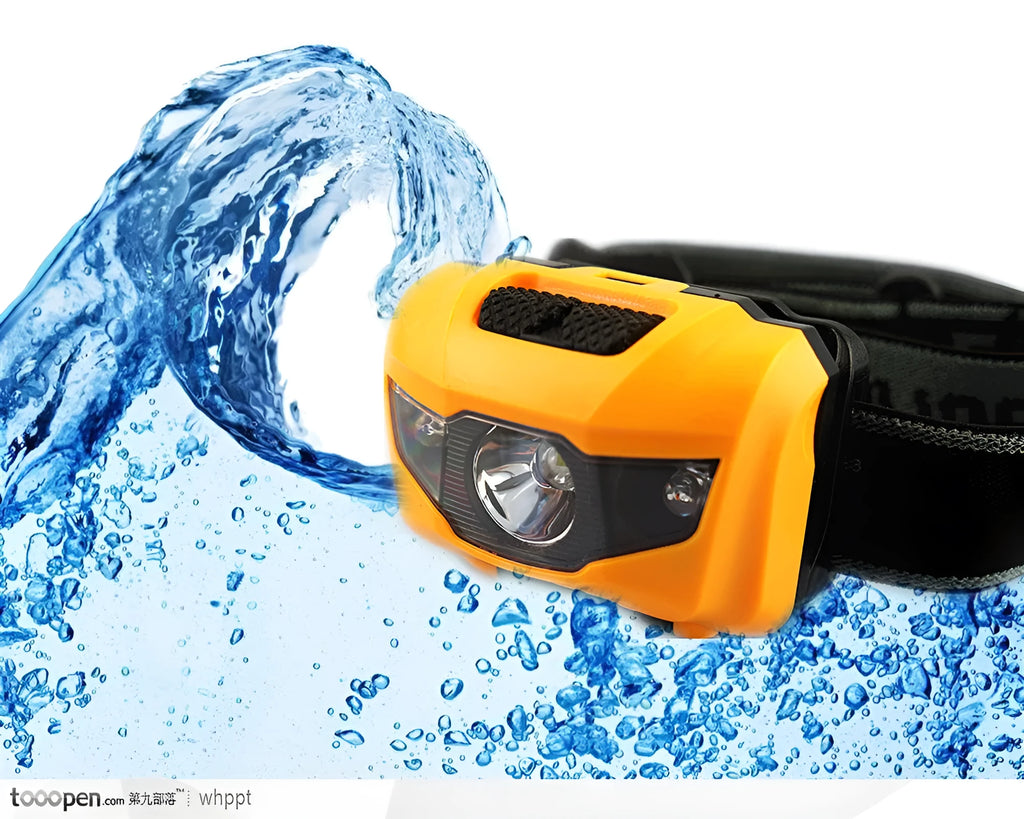 Cat Eye 2nd Generation head torch showing black orange purple white colour options with LED configuration