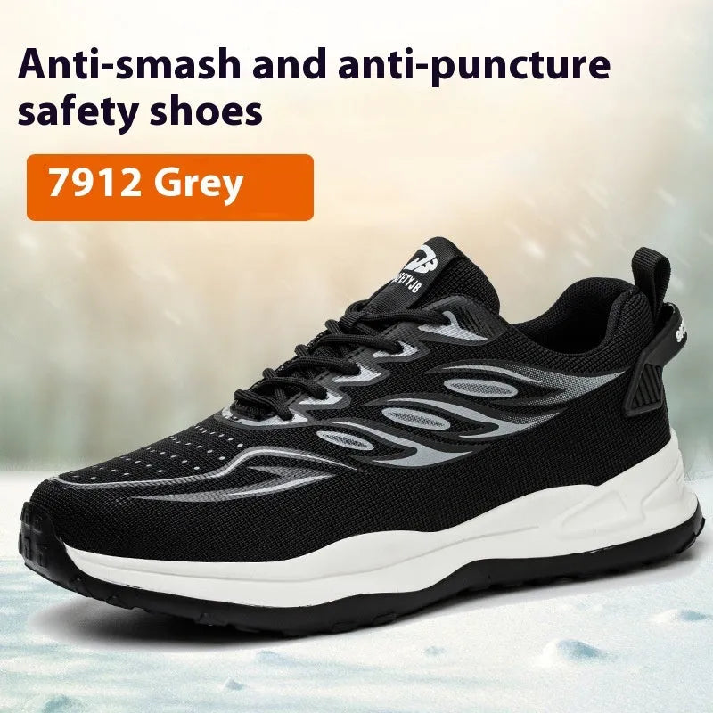 Leather anti-smash safety work shoe in orange, shown on a white background.