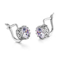 Korean retro style crown-shaped clip-on earrings for women in rose gold and white gold tone options