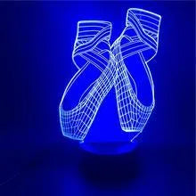 Ballet shoes 3D LED night light with remote control showing colourful illumination options