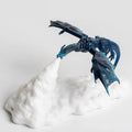 3D printed red dragon night light with breathing glow effect on bedside table