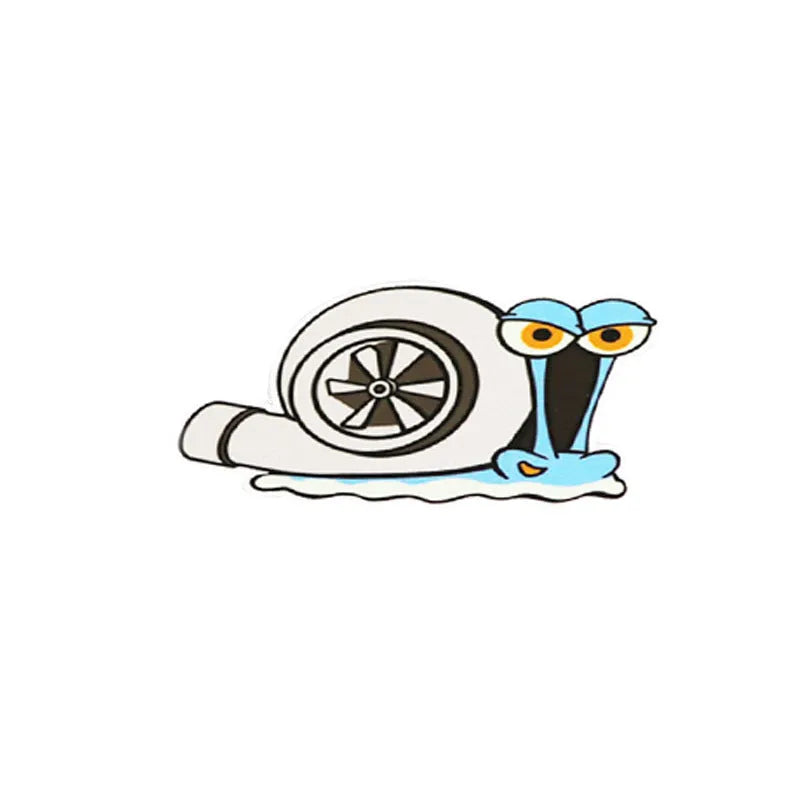 White reflective cartoon pattern car sticker measuring 12 by 8 centimetres.