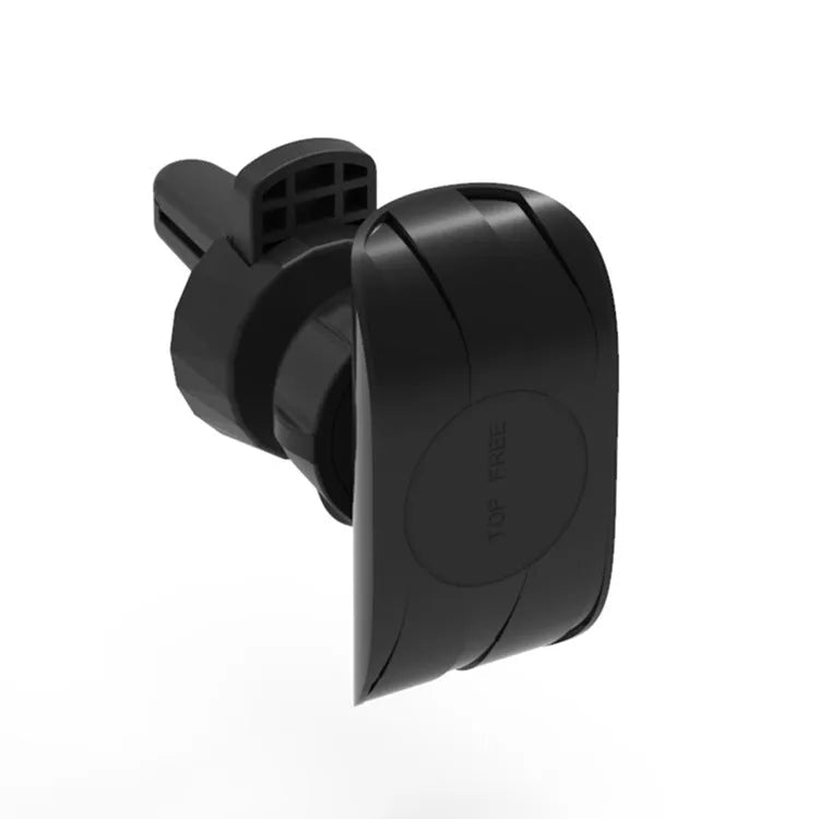 Glory black car phone holder mounted to car air vent with mobile device securely attached