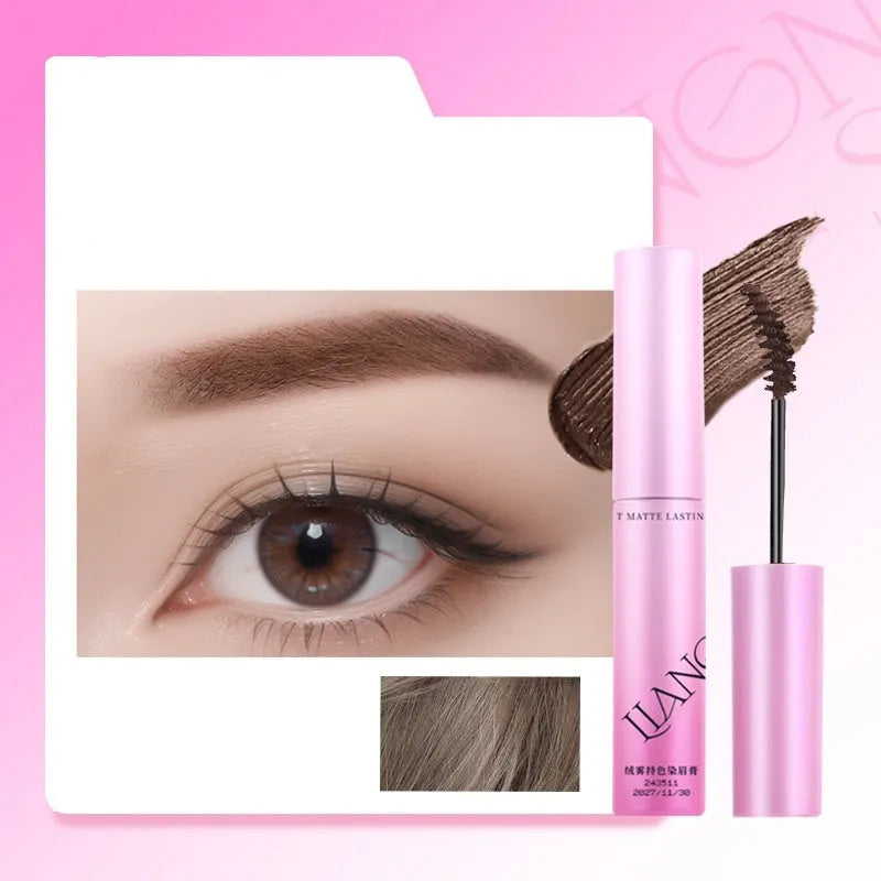 Pot of long-lasting eyebrow cream in grey, brown, black shades with 4.5g net content.
